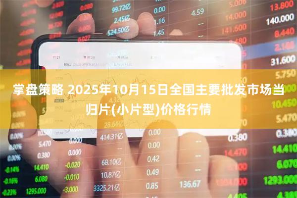掌盘策略 2025年10月15日全国主要批发市场当归片(小片型)价格行情