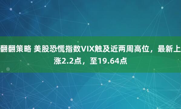 翻翻策略 美股恐慌指数VIX触及近两周高位，最新上涨2.2点，至19.64点